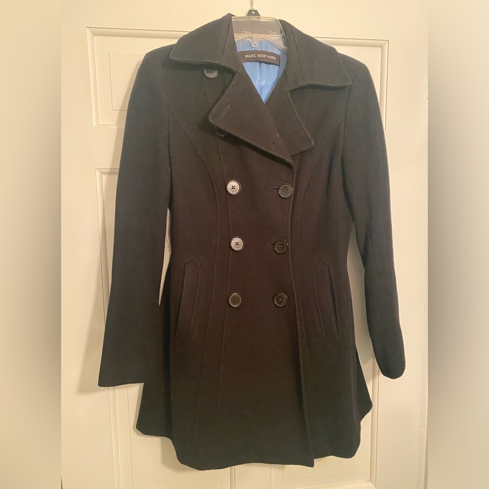 Marc New York Black Wool Peacoat